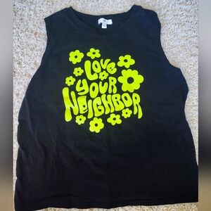BP Women's Size M Black tank  "Love Your Neighbor"